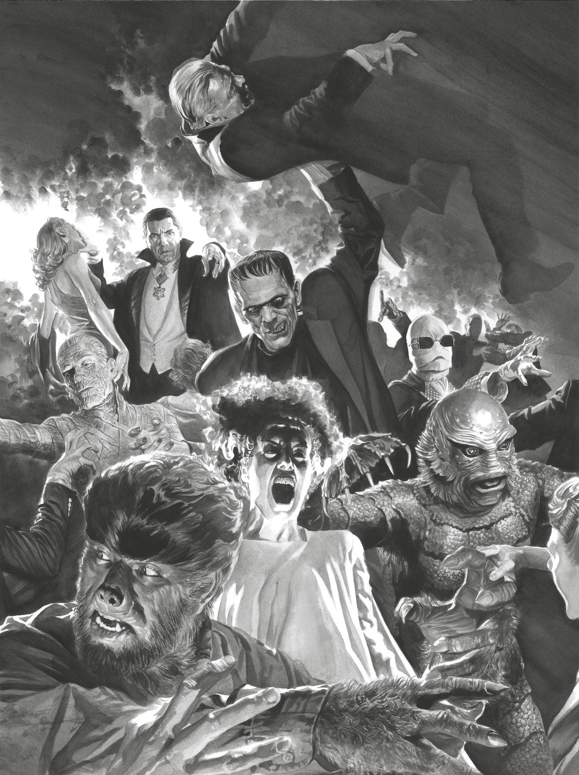 Universal Monsters The Mash Giclée On Canvas Alex Ross Art