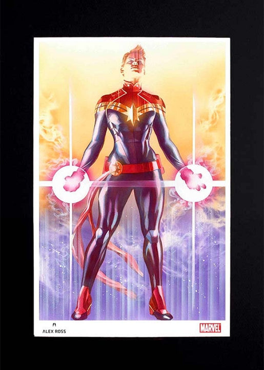 Mighty Captain Marvel Matted Litho